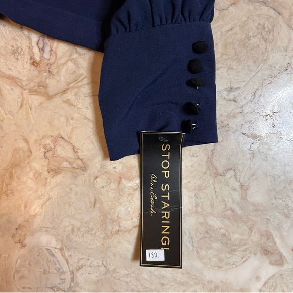 NWT Stop Staring 30s Style Navy Pin Up Dress Size Medium - Picture 13 of 15